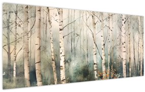 Obraz - Kresba lesného vzoru (120x50 cm)