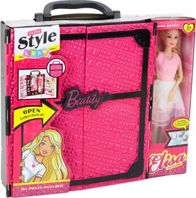 LEAN Toys Ružová šatníková súprava pre bábiky, šaty, topánky, doplnky