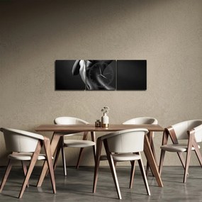 Obraz - Akt ženy (s hodinami) (90x30 cm)