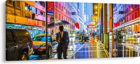 Obraz - Mesto v neónovej žiare (120x50 cm)