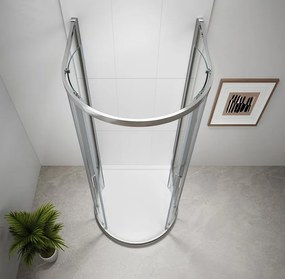 Polysan Polysan, EASY polkruhová sprchová zástena 900x900mm, číre sklo, EL4615