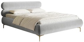 Manželská posteľ 140 cm Rirri 140 (s roštom) (s úl. priestorom) (svetlosivá + zlatá). Vlastná spoľahlivá doprava až k Vám domov. 1099927