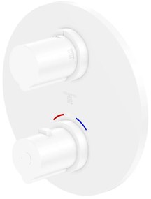 STEINBERG 100 termostat s podomietkovou inštaláciou, s uzatváracím a prepínacím ventilom, pre 2 výstupy, matná biela, 10041333W