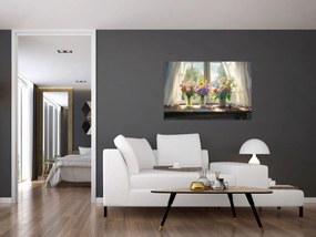 Obraz - Kytica pri okne (90x60 cm)