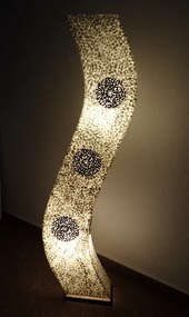 Stojacia lampa SIRIUS biela, 150 cm., pravá perleť, ručná práca