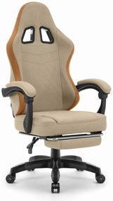 Pohodlná herná a kancelárska stolička HC-1015 s podnožkou - béžová