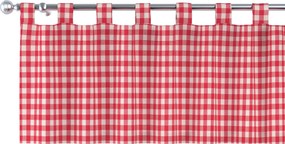 Krátky záves na pútkach farba produktu červená látka vzorované