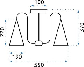 Toolight - Škandidávska závesná lampa 5-ramenná 5xE27 60W APP442-CP, čierna-hnedá, OSW-03696