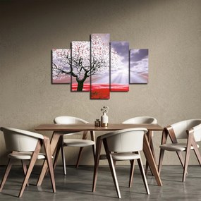 Červený obraz stromu (150x105 cm)