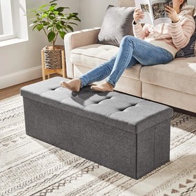 Taburet s úložným priestorom OTTOMAN 110x38 cm, tmavo sivý