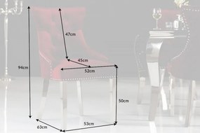 (3065) LÖWENKOPF luxusná štýlová stolička červený zamat