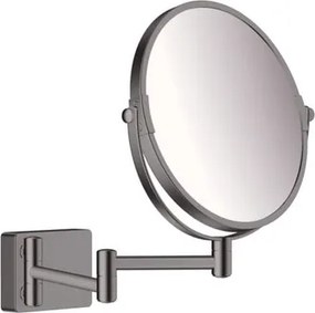 Hansgrohe AddStoris kozmetické zrkadielko sklopné vo farebnom prevedení kartáčovaný čierny chróm 41791340
