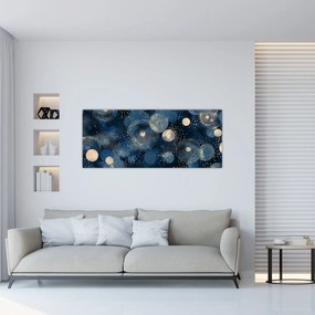 Obraz - Modro-zlaté krúžky (120x50 cm)