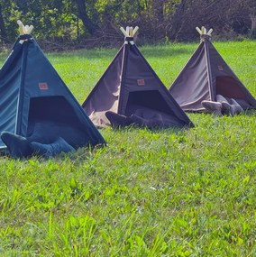 Golden Dog TeePee stan Golden dog 70 x 70 x 90 cm - sivý