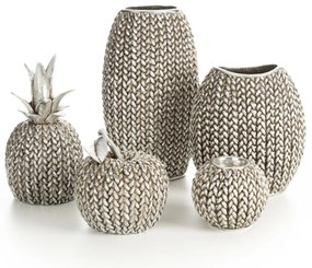 DEKORAČNÁ VÁZA MOLI 16X12X27 CM STRIEBORNÁ