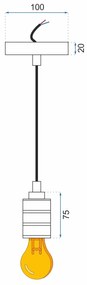 Toolight Toolight, závesná stropná lampa 1xE27 APP342-1CP, čierna, OSW-08409