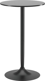 HOMCOM Barový stôl Bistro Ø60 x 102 cm Koláčový stôl Pultový stôl do obývačky a jedálne, oceľ, čierny | Aosom