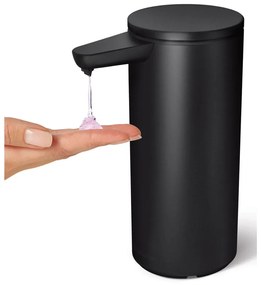 Matne čierny bezdotykový oceľový dávkovač mydla 414 ml – simplehuman