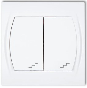 L LWP-33 schodiskový vypínač dvojitý biely