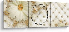 Obraz - Zlatá koláž (s hodinami) (90x30 cm)