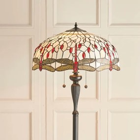 Endon 70940 - Stojacia lampa Tiffany DRAGONFLY 2×E27/60W/230V, priemer 50 cm
