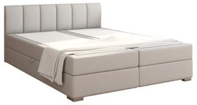 Manželská posteľ Boxspring 180 cm Rhoni (svetlosivá) (s roštom, matracom a úl. priestorom). Vlastná spoľahlivá doprava až k Vám domov. 809435