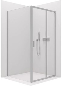 CERANO - Sprchovací kút Varone LINE Ľ/P - chróm, transparentné sklo - 100x90 cm - posuvný, CER-CER-DY505-90103
