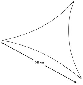 Tieniaca plachta, trojuholníková, polyetylén, béžová