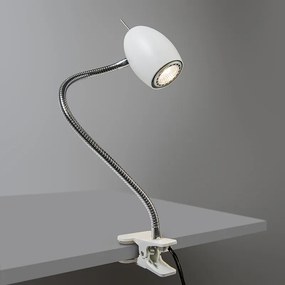 Dizajnové svätilové svietidlo s klipom biele s flexibilným ramenom - Egg
