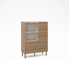 Skrinka v dekore duba v prírodnej farbe 90x125x40 cm Monza – Marckeric