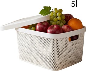 Multifunkčný kôš s vekom, úložný box s vekom 5,5l ALTOM - biely
