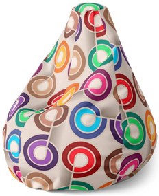 Sedací vak Pear farebné špirály - detský, farebná