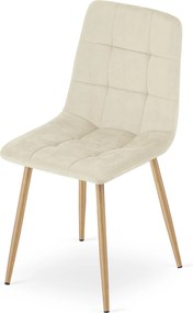AKCIA Svetlobéžová zamatová stolička KARA II. akosť