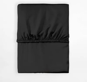 Saténové prestieradlo s gumičkou čierne PURE 220x200 cm
