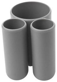 Sivý plastový téglik na zubné kefky Touch – Umbra