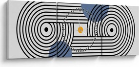 Obraz - Minimalistická abstrakcia N⁰3 (s hodinami) (90x30 cm)