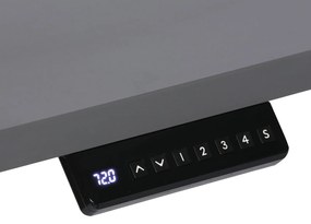 Výškovo nastaviteľný stôl, 3 motory, 745 - 1215 mm, rohový L/P, doska 1800 x 1400 mm, sivá podnož, orech