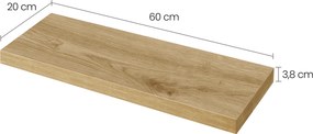 Plávajúca nástenná polica GROVE 60x20 cm, dub artisan