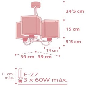 Dalber 63267S - Detský luster KOALA 3xE27/60W/230V