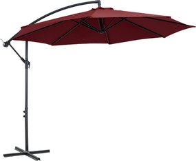 Outsunny Ø 295 cm Eccentric Parasol Záhradný Slnečník s Nastaviteľným Uhlom Krížovou Základňou a Kľukou | Aosom