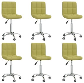 Otočné jedálenské stoličky 6 ks, zelené, látka 3087526