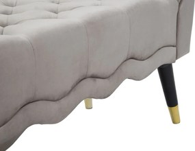 Lavica Paris 120 cm zamat šedá/zlatá