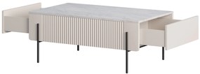 Konferenčný stolík Malmi 100 cm - kašmírová / crema bianca / čierna