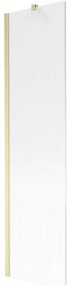 Mexen Next, 1-krídlová vaňová zástena 50 x 150 cm, 6mm sklo Ribs, zlatá matná, 895-050-000-00-09-55