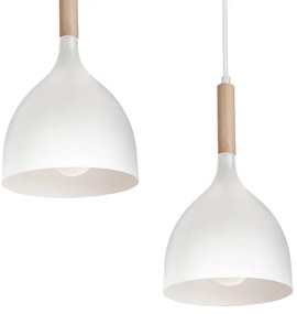 Luster na lanku NOAK 5xE27/15W/230V biela/buk