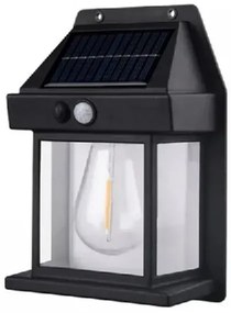 CDK Solárna záhradná nástenná lampa Solar Interaction 888 - čierna - Čierna