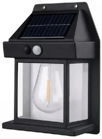 CDK Solárna záhradná nástenná lampa Solar Interaction 888 - čierna - Čierna