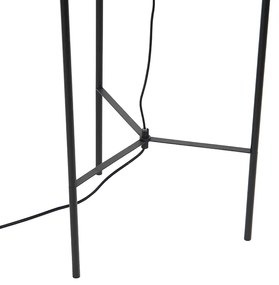 Dizajnová stojaca lampa čierna s dymovým sklom - Bliss