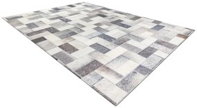 Koberec PATCHWORK 21723 sivý - imitácia kože krava, deski