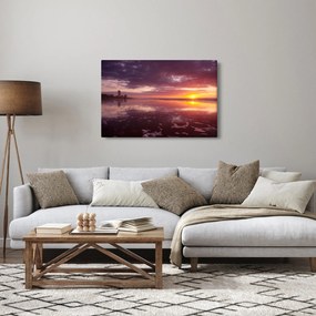 Obraz - Pláž pri západe slnka (90x60 cm)
